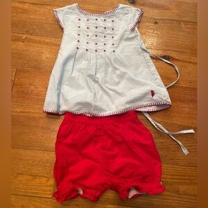 Well dressed wolf 3t 2 piece set red, white, & blue